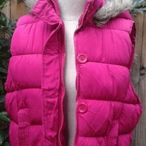 Women's pink puffy vest